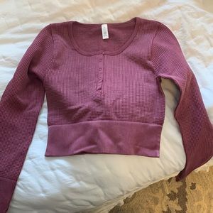 Aerie OFFLINE waffle knit crop